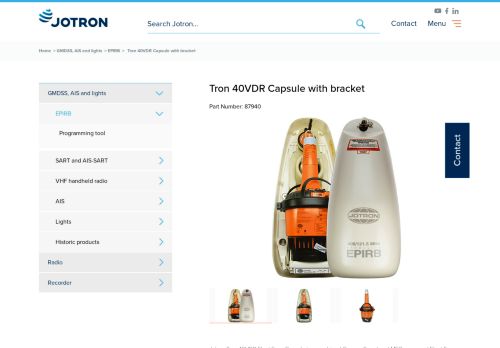 
                            12. Tron 40VDR Capsule with bracket I Jotron I Your Communication ...