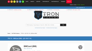 
                            9. TRON Token TRC10 - [ID:1001114] : BMCard (BM) - TronTokens