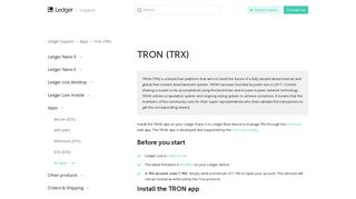 
                            12. TRON (TRX) – Ledger Support