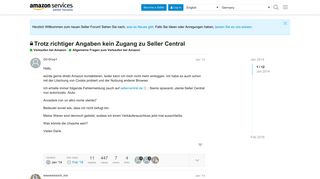 
                            2. Trotz richtiger Angaben kein Zugang zu Seller Central - Allgemeine ...