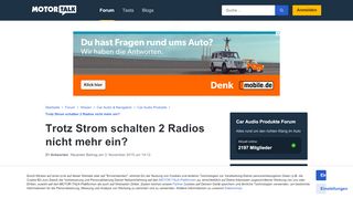 
                            13. Trotz Strom schalten 2 Radios nicht mehr ein? : Car Audio Produkte ...