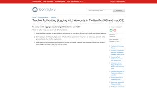 
                            5. Trouble Authorizing (logging into) Accounts in Twitterrific (iOS and ...