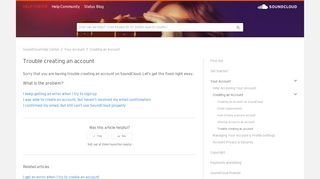 
                            2. Trouble creating an account – SoundCloud Help Center