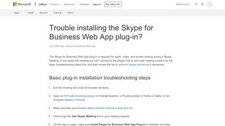 
                            10. Trouble installing the Skype for Business Web App plug-in? - Office ...