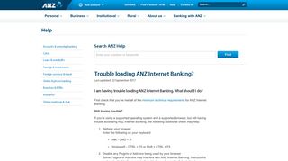 
                            2. Trouble loading ANZ Internet Banking?