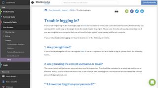 
                            8. Trouble logging in? - Stockopedia