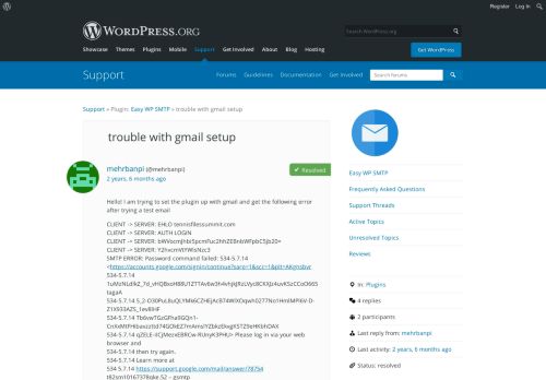 
                            9. trouble with gmail setup | WordPress.org