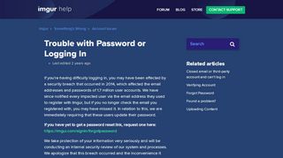 
                            2. Trouble with Password or Logging In – Imgur