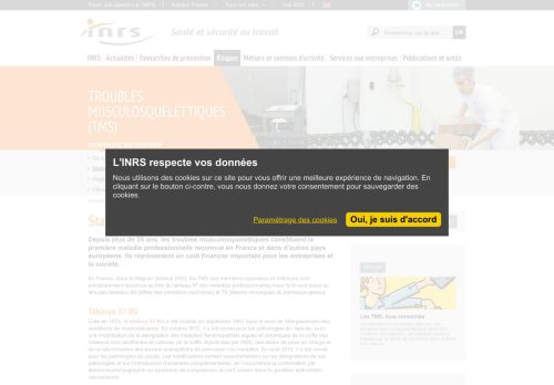 
                            2. Troubles musculosquelettiques (TMS). Statistiques - Risques - INRS