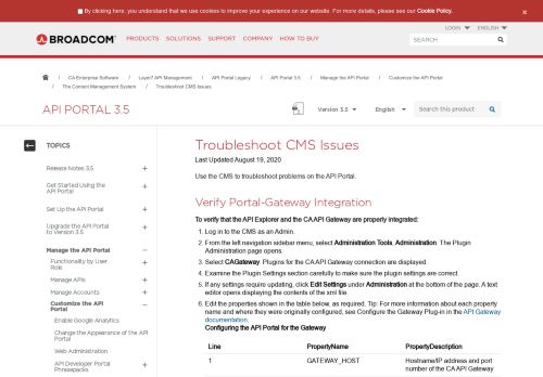 
                            5. Troubleshoot CMS Issues - CA API Developer Portal 3.5 - CA ...
