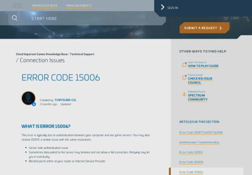 
                            4. Troubleshoot Error 15006 – Cloud Imperium Games Knowledge Base