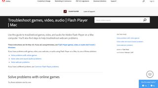 
                            12. Troubleshoot Flash Player games, video, and audio on a Mac