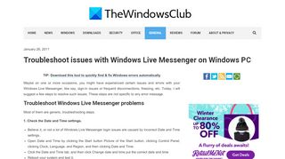 
                            6. Troubleshoot issues with Windows Live Messenger on Windows 7