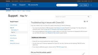 
                            2. Troubleshoot log in issues with Crave GO - Support - Bell Aliant