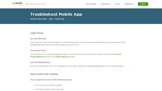 
                            3. Troubleshoot Mobile App – Upwork Help Center