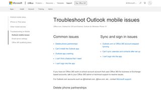 
                            3. Troubleshoot Outlook mobile issues - Office Support