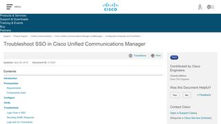 
                            4. Troubleshoot SSO in Cisco Unified Communications Manager - Cisco