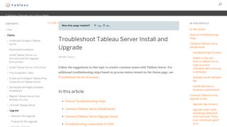 
                            5. Troubleshoot Tableau Server Install and Upgrade - Tableau