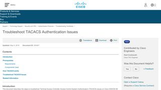 
                            5. Troubleshoot TACACS Authentication Issues - Cisco