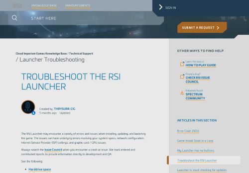 
                            1. Troubleshoot the RSI Launcher – Cloud Imperium Games Knowledge ...