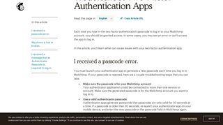 
                            13. Troubleshoot Two-Factor Authentication Apps - MailChimp