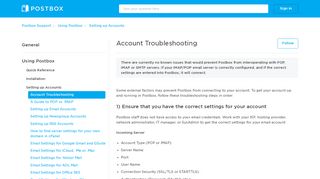 
                            11. Troubleshooting Account Setup – Postbox Support