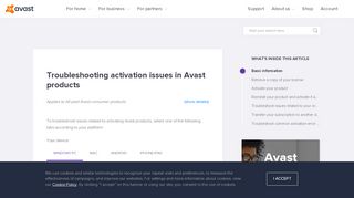 
                            8. Troubleshooting activation issues in Avast products | Official Avast ...