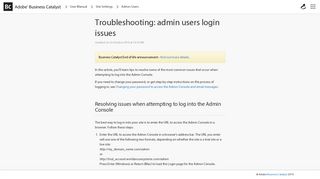 
                            3. Troubleshooting: admin users login issues - Business Catalyst Support