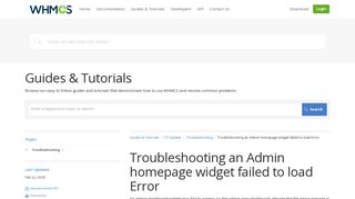 
                            8. Troubleshooting an Admin homepage widget failed to load Error | 7.5 ...