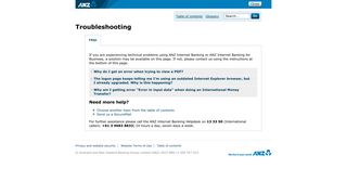 
                            7. Troubleshooting | ANZ Internet Banking help