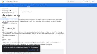 
                            13. Troubleshooting | Apps Script | Google Developers