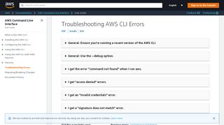 
                            4. Troubleshooting AWS CLI Errors - AWS Command Line Interface