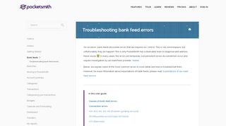 
                            12. Troubleshooting bank feed errors - PocketSmith Learn Center