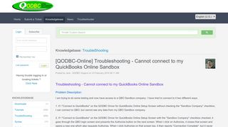 
                            8. Troubleshooting - Cannot connect to my QuickBooks Online Sandbox