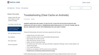 
                            3. Troubleshooting (Clear Cache on Androids) – NFL Digital Care