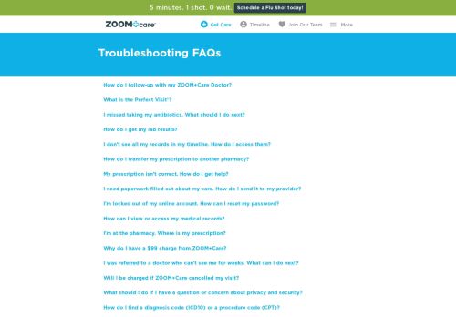 
                            3. Troubleshooting FAQs | ZOOM+Care