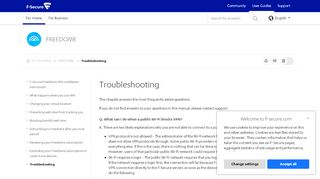 
                            8. Troubleshooting | Freedome | Multi-Platform | F-Secure User Guides