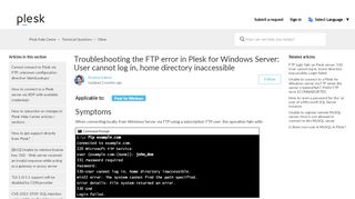 
                            6. Troubleshooting FTP issues: Cannot log in, home directory ...