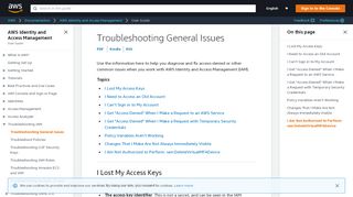 3. Troubleshooting General Issues - AWS Identity and Access Management