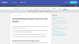 
                            3. Troubleshooting Google Classroom and Quizlet | Quizlet