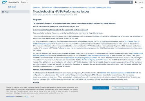 
                            13. Troubleshooting HANA Performance issues - SAP HANA - SCN Wiki