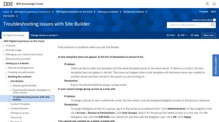 
                            8. Troubleshooting issues with Site Builder - IBM