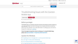 
                            6. Troubleshooting Issues with the Quicken Mobile App