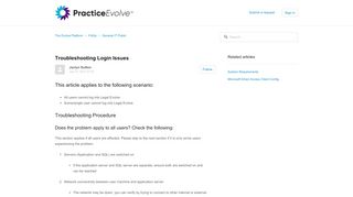 
                            3. Troubleshooting Login Issues – The Evolve Platform