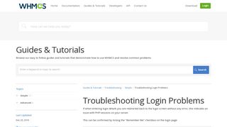 
                            4. Troubleshooting Login Problems - Guides & Tutorials - WHMCS