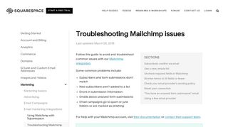 
                            6. Troubleshooting MailChimp issues – Squarespace Help