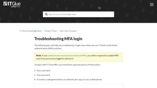 
                            10. Troubleshooting MFA sign-in – IT Glue Knowledge Base