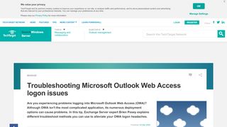 
                            6. Troubleshooting Microsoft Outlook Web Access logon issues