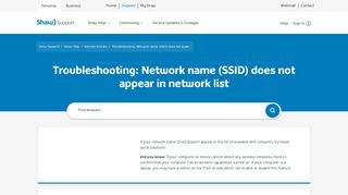 
                            12. Troubleshooting: Network Name (SSID) does not a... | Shaw Support