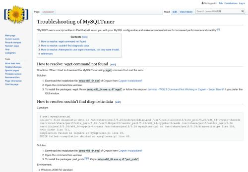 
                            6. Troubleshooting of MySQLTuner - LemonWiki共筆